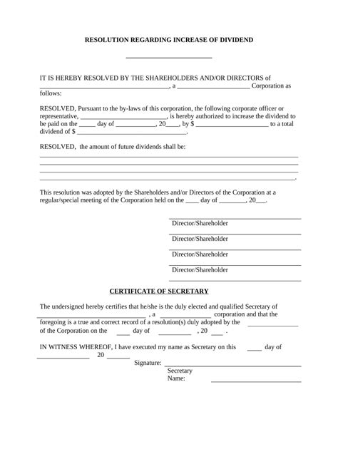 Resolution Corporate Resolutions Doc Template Pdffiller