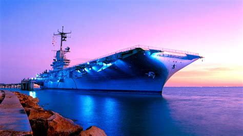 Gray Ship Uss Lexington Warship Aircraft Carrier Military Hd