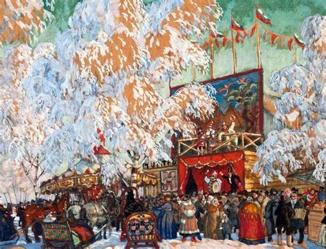 Описание картины Балаганы — Борис Кустодиев Шедевры мировой живописи