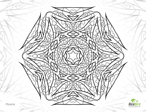 Dragon coloring pages for adults printable. free adult coloring pages to print Phoenix mandala design ...