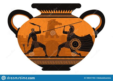 Achilles Wounded With An Arrow In Troy War Vector Illustration