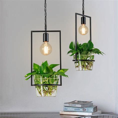 Making the plants hanged from the ceiling does not require a lot of tools to deal with. Hanging Plant Box Frame Pendant Light #60W #cage #Ceiling ...