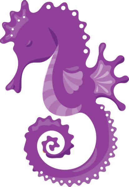 A Purple Sea Horse Sitting On Top Of A White Background