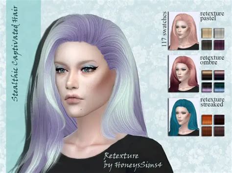 The Sims Resource Stealthic S Captivated Hair Retextured By Jenn
