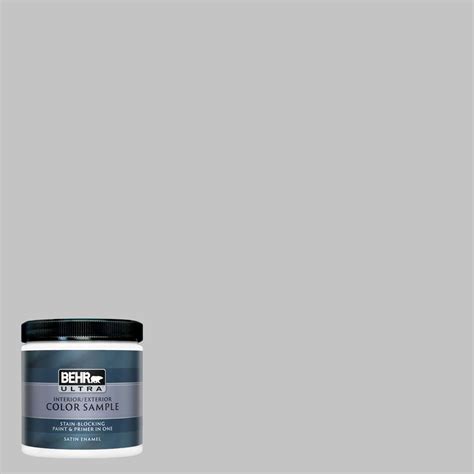 Refer to a paint swatch for a true color sample. BEHR ULTRA 8 oz. #N520-2 Silver Bullet Satin Enamel ...