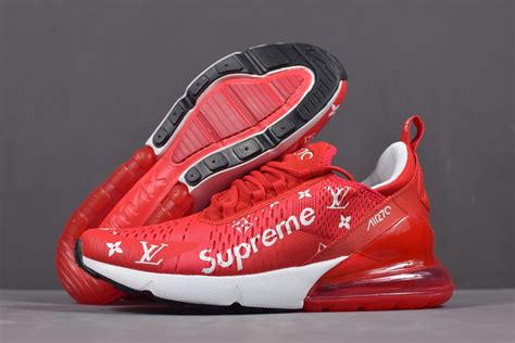 Supreme X Nike Air Max 270 Redwhite Mens And Womens Size Running Shoes