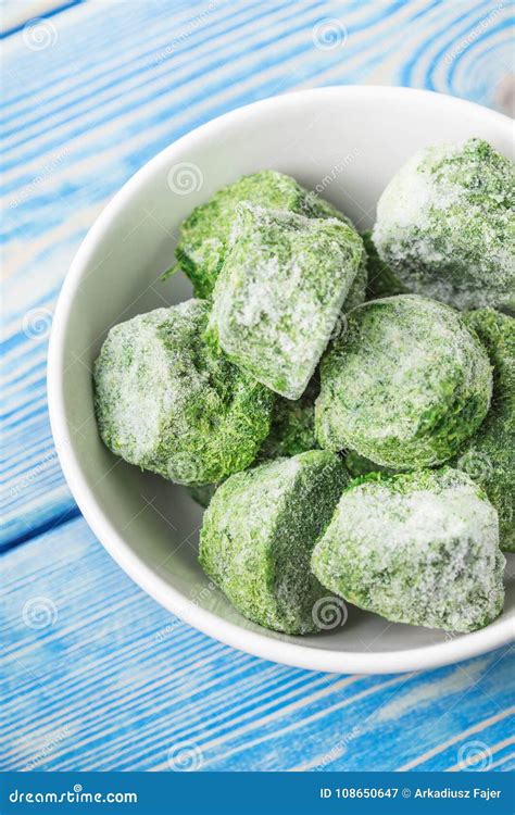 Frozen Spinach Blocks Stock Image Image Of Background 108650647