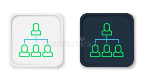 Line Business Hierarchy Organogram Chart Infographics Icon Isolated On