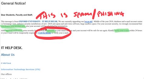 End Of Term Phishingspam Attacks Somerville College Ict Service Desk
