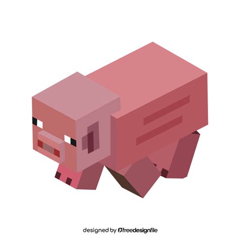 Minecraft Pig Clipart Vector Free Download