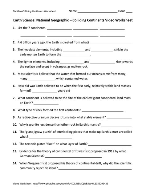 The Story Of Earth National Geographic Worksheet The Earth Images