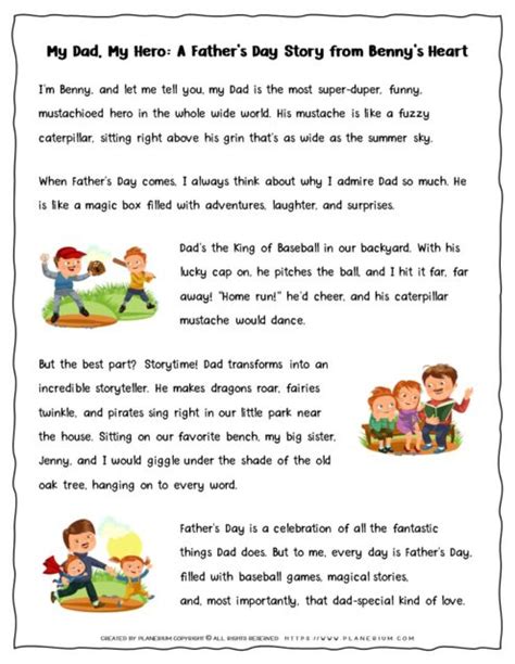 Fathers Day Story For Kids My Dad My Hero A Fathers Day Story