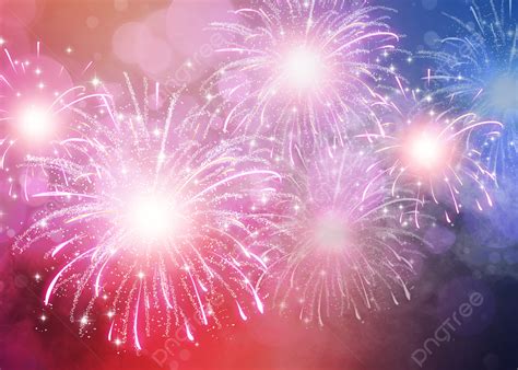 Pink And Purple Happy New Year Fireworks Background Desktop Wallpaper