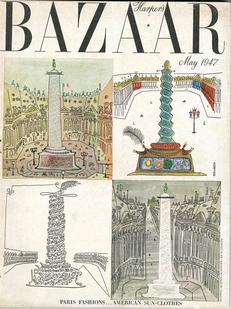 1950, of the skyline room with steinberg's mural, terrace plaza hotel, cincinnati. Cover of Harper's Bazaar, May 1947 - Saul Steinberg - Saul ...