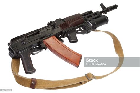 Kalashnikov Ak 74 Rifle With Underbarrel Grenade Launcher Stock Photo