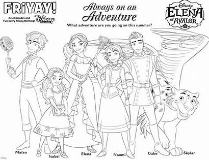 Elena Avalor Coloring Disney Pages Activity Princess