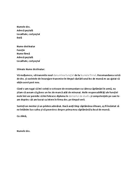 Exemplu Recomandare De La Locul De Munca - aawsd