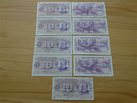 Auch nach ablauf des rückrufs können alte banknoten immer noch umgetauscht werden. 9 alte Schweizer 10 Fr. Banknoten kaufen auf Ricardo