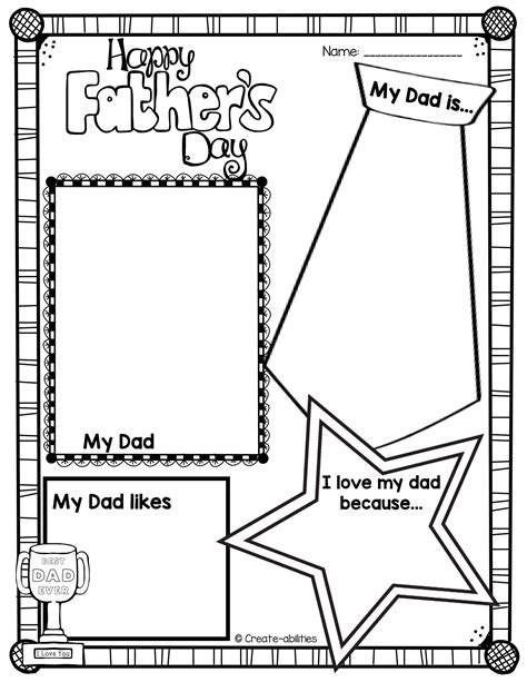 Fathers Day Writing Activities And Art Project Printable And Digital