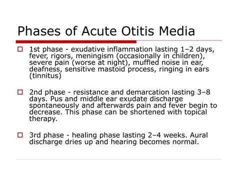 Stages Of Otitis Media