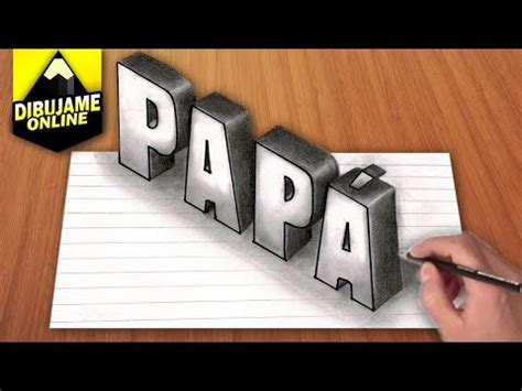 Cómo dibujar La Palabra Papa En 3D 】 Paso a Paso Muy Fácil 2022