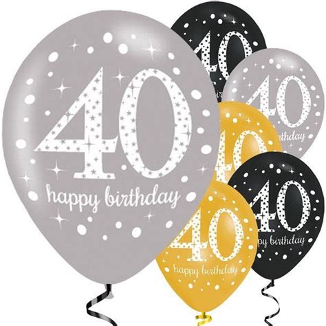 Sparkling Celebration 40th Birthday Balloons 11 Latex 6pk Party