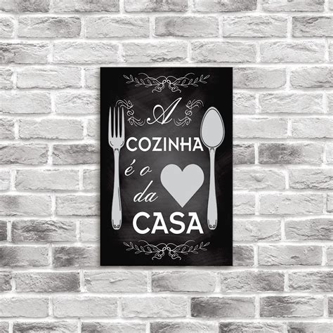 placa decorativa em mdf a cozinha é o coração da casa 20x30 prego e martelo