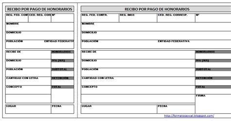 Formatos En Excel Recibo De Honorarios