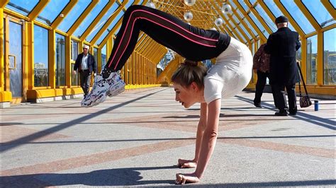 Handstand Training On The Bridge Flexible Alesya Contortion Workout