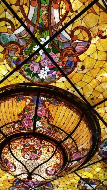 Stained Glass Ceiling At The Starbucks Inside The Silver