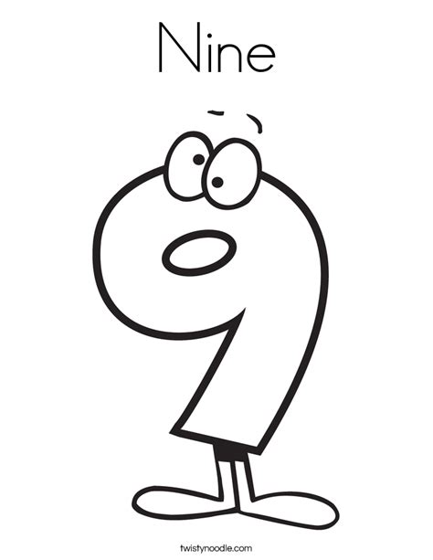 Number 9 Coloring Page Coloring Pages