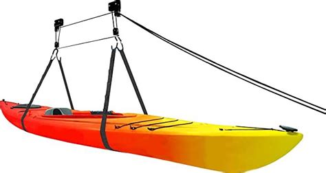 New bicycle bike lift ceiling mounted hoist storage garage hanger durable rack. Amazon.com : StorMore Kayak Ceiling Hoist Lift for Garage ...