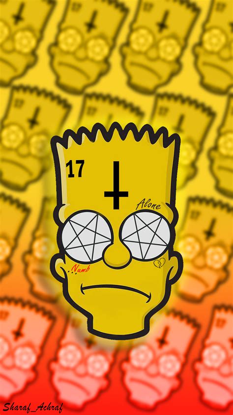 Trippy Wallpaper Bart Simpson