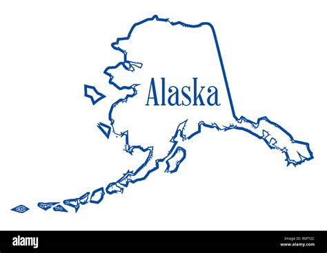 Outline Map Of The State Of Alaska Isolated Stock Photo Alamy