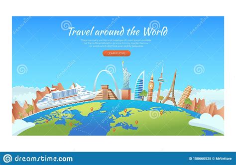 Travel With Famous World Landmarks Cruise Ship Around The Globe World