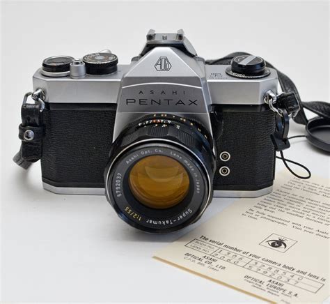 Vintage Pentax Sp 500 Slr 35mm Film Camera With Asahi Super Takumar F2