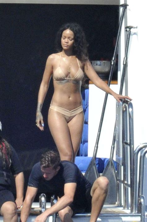 Rihanna In Bikini At A Yacht In Italy Hawtcelebs
