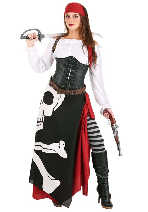 Plus Size Womens Pirate Flag Gypsy Costume