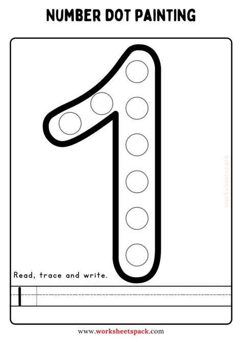 Free Number Dot Painting Worksheets 1 10 Worksheetspack