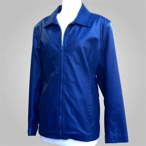 Dark Blue Leather Jacket Dark Blue Emelia 026 Laurore Leather Jacket