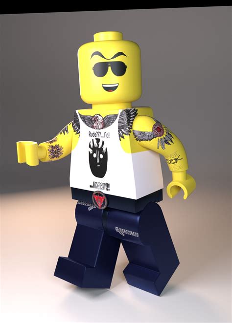 With muscular biceps and triceps, the tattoos add charm to the muscles. 3D asset Lego tattoo man | CGTrader