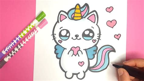 mega kawaii einhorn katze malen kawaii unicat malen youtube