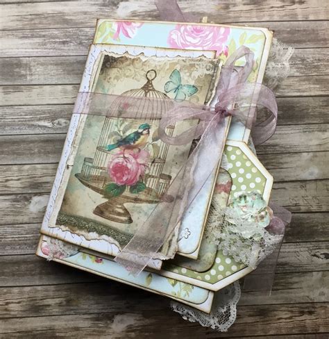 Shabby Chic Inspired Junk Journal Handmade Journal Handmade Etsy