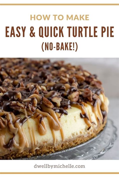 Easy Quick Turtle Pie No Bake Recipe Turtle Cheesecake Recipes
