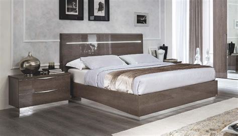 Birch King Bedroom Set 2ps Wled Contemporary Made In Italy Esf