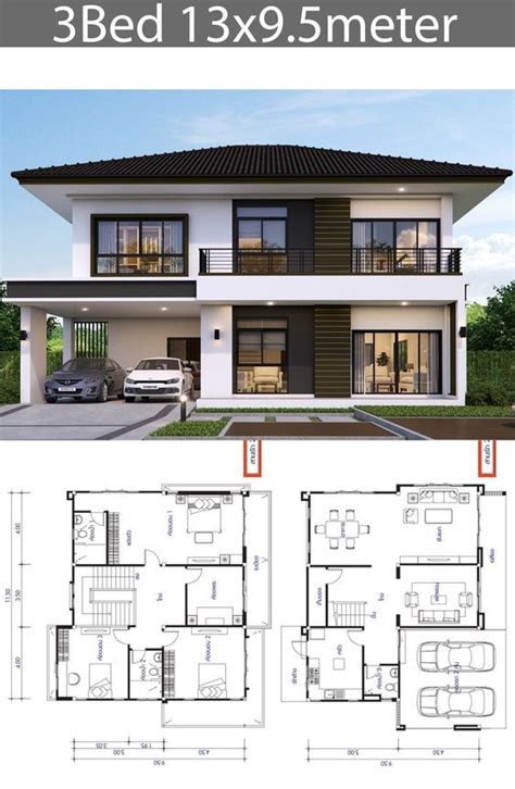 Lengkap 2 Denah Rumah Lantai Gambar 2 Minimalis Unik Desain 2016 Rumah