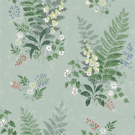 Wall Vision Foxglove Sage Botanical Sage Wallpaper Sample 2827 7221sam