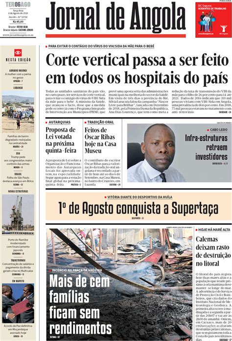 Jornal De Angola Terça 06 De Agosto De 2019