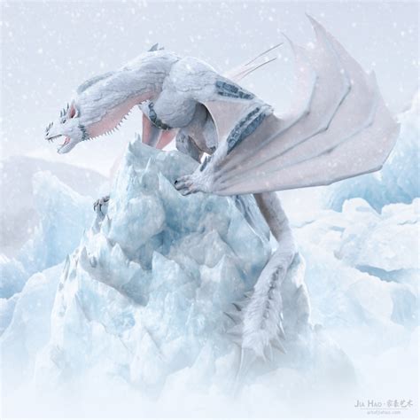 Snow Dragon By Jia Hao Snow Dragon Fantasy Creatures Art Dragon