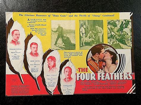 The Four Feathers 1929 Movie Herald William Powell Fay Wray Richard Arlen Entertainment